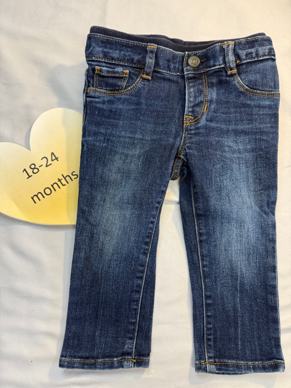 GAP - pull on denim jeans. Size 18 to 24 months
